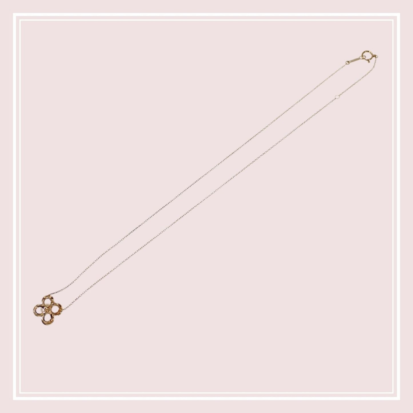 TASAKI Flower Motif Pearl Necklace in K18 Yellow Gold with 5mm pearl and 41cm chain