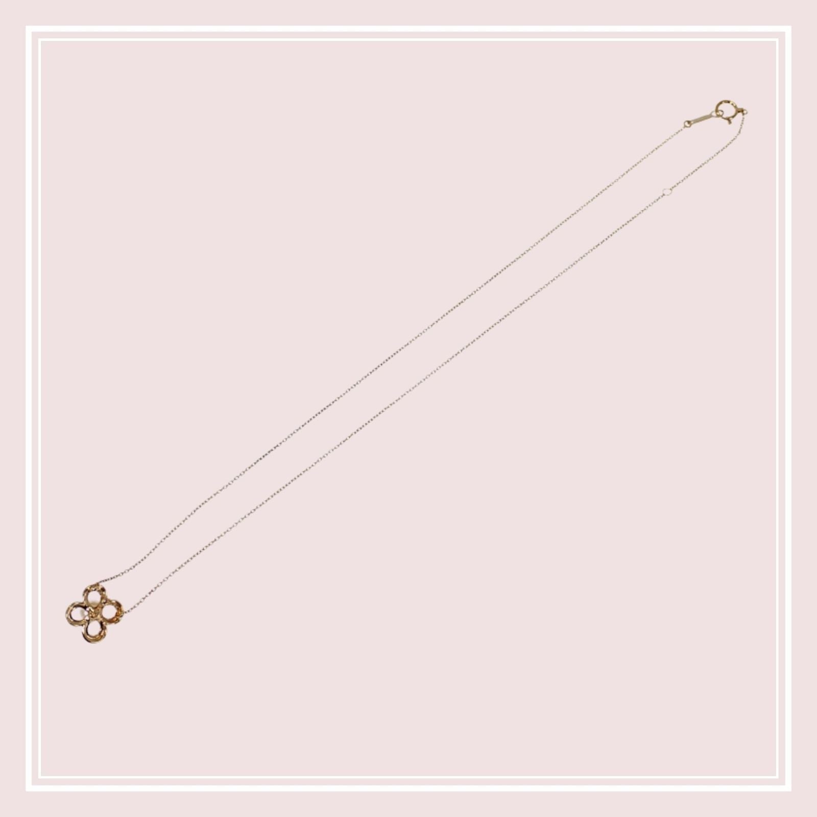 TASAKI Flower Motif Pearl Necklace in K18 Yellow Gold with 5mm pearl and 41cm chain