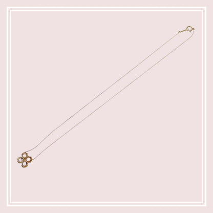 TASAKI Flower Motif Pearl Necklace in K18 Yellow Gold with 5mm pearl and 41cm chain