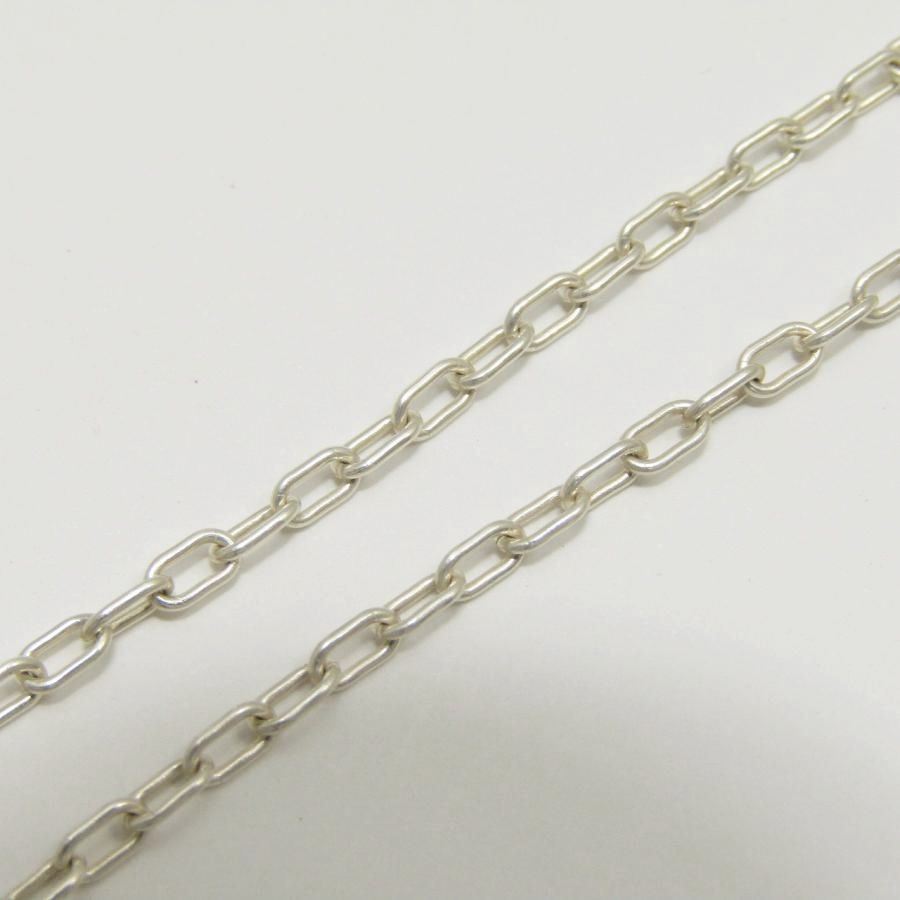 Agete Shell Chain Necklace in SV925 silver with drop design, 38cm length, displayed against white background