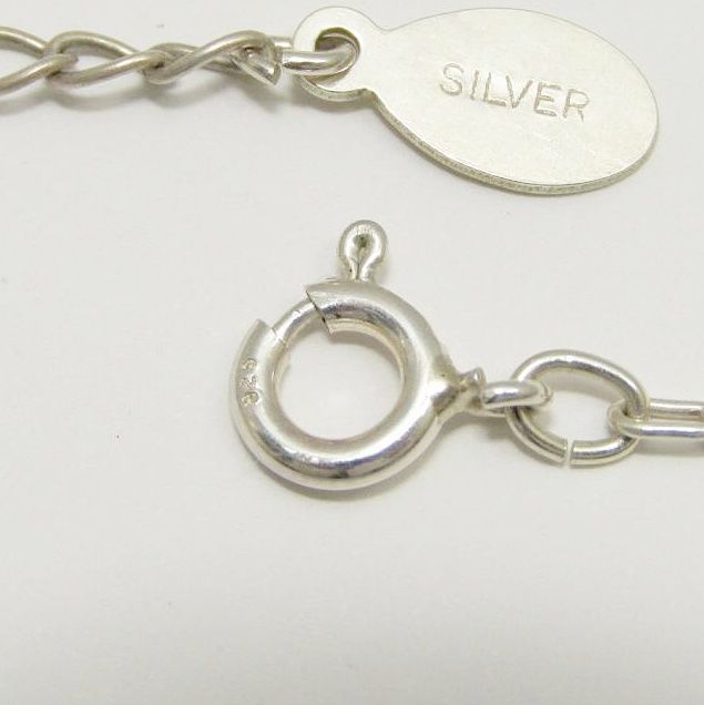 Agete Shell Chain Necklace in SV925 silver with drop design, 38cm length, displayed against white background