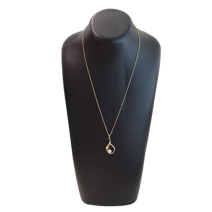 Mikimoto ladies necklace featuring 5.8mm pearl on 45cm yellow gold polished chain