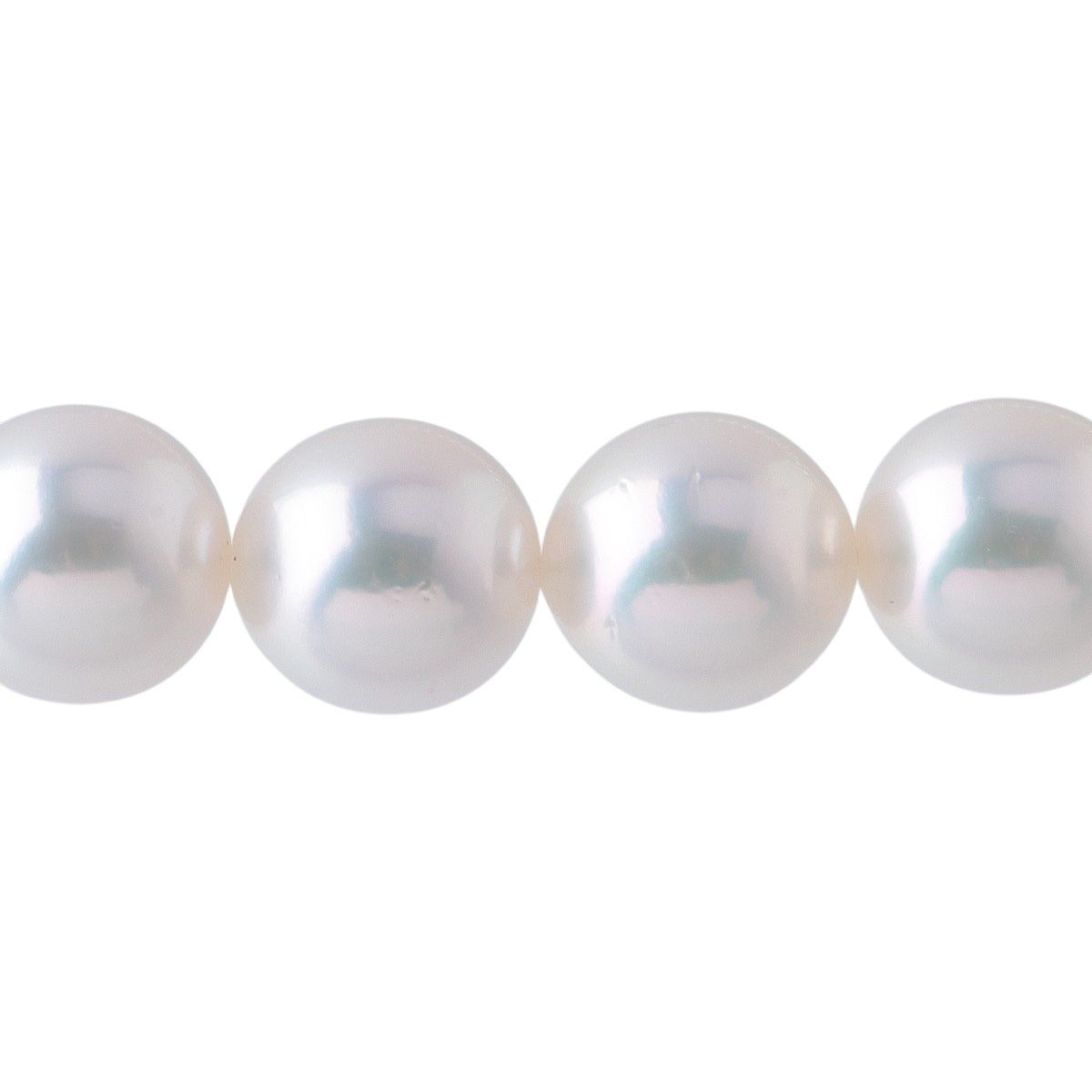 Mikimoto Akoya pearl necklace with 52 pearls sized 7.5-8mm, 43cm length, silver and white gold materials