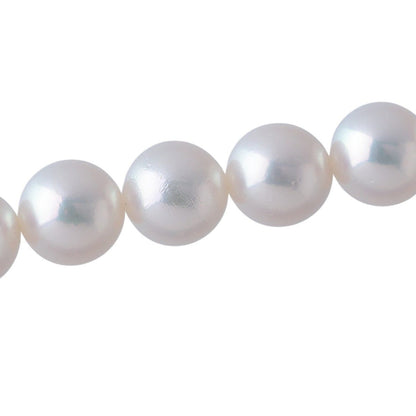 Mikimoto Akoya pearl necklace with 52 pearls sized 7.5-8mm, 43cm length, silver and white gold materials