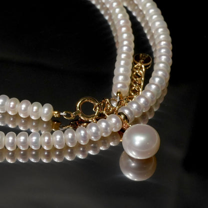 Mikimoto Perleta K18 baby pearl necklace with gold chain in excellent condition