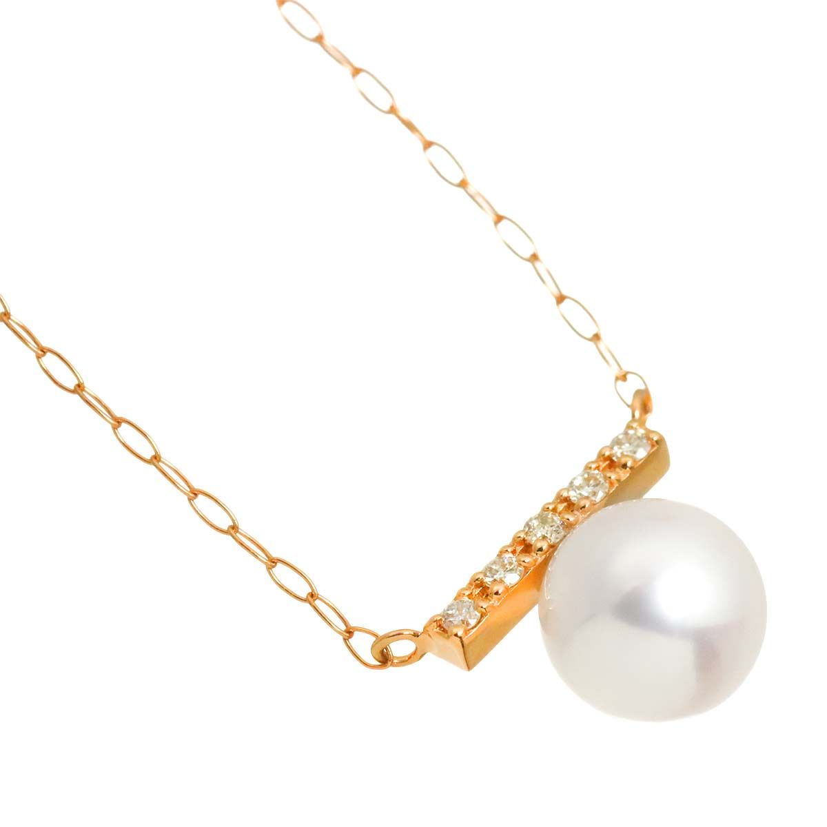 Pearl Necklace 90329927 with 18 karat pink gold chain and 6.2 mm round pearls, 40.5 cm length