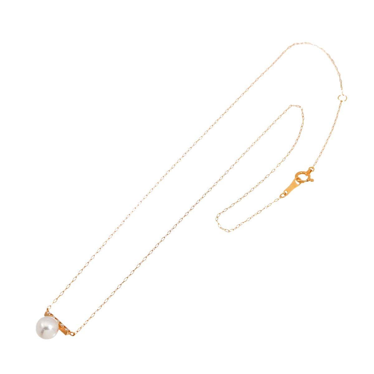 Pearl Necklace 90329927 with 18 karat pink gold chain and 6.2 mm round pearls, 40.5 cm length