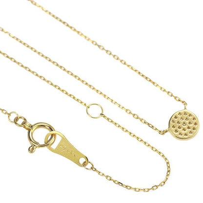 agete K18YG yellow gold diamond pendant necklace with 0.04ct single cut diamond on 40cm chain