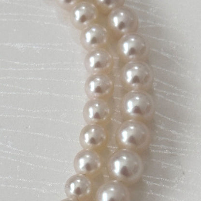 399 Mikimoto silver pearl necklace with gradient 3.7-7.4mm pearls on a 45.5cm silver chain
