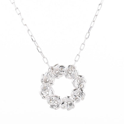 Mikimoto necklace featuring a 0.11 ct diamond charm in K18 white gold with a 39/42.5 cm chain