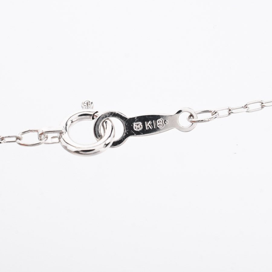 Mikimoto necklace featuring a 0.11 ct diamond charm in K18 white gold with a 39/42.5 cm chain