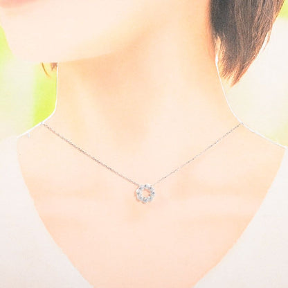 Mikimoto necklace featuring a 0.11 ct diamond charm in K18 white gold with a 39/42.5 cm chain