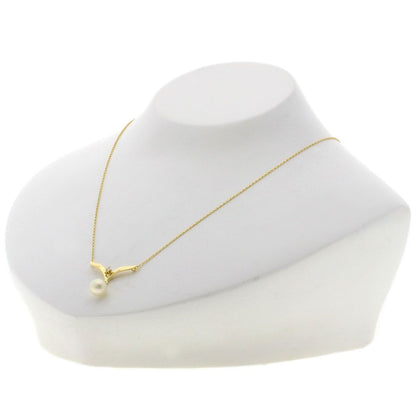 MIKIMOTO pearl diamond necklace in K18 yellow gold with 7.1 mm pearl and 41.5 cm chain for women