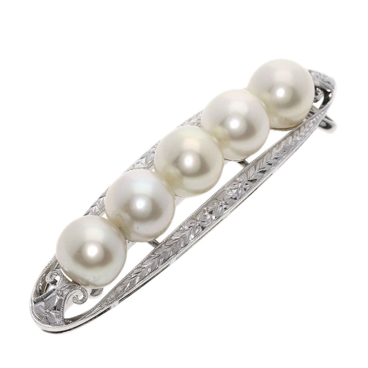 Mikimoto Pearl Pendant Top made of K14 white gold featuring a 6.6mm round pearl