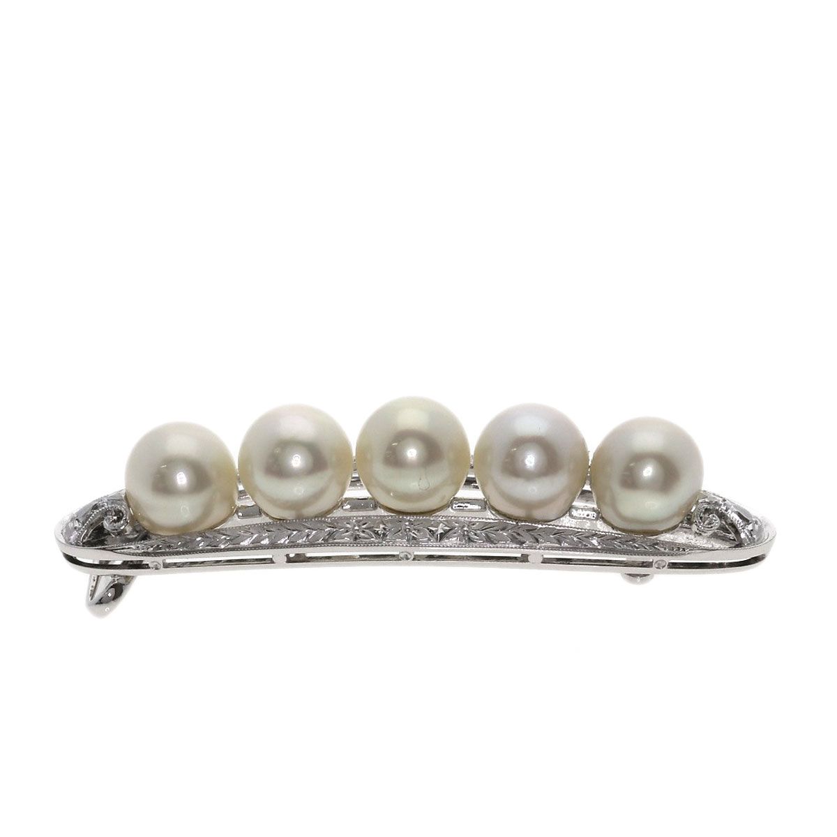 Mikimoto Pearl Pendant Top made of K14 white gold featuring a 6.6mm round pearl