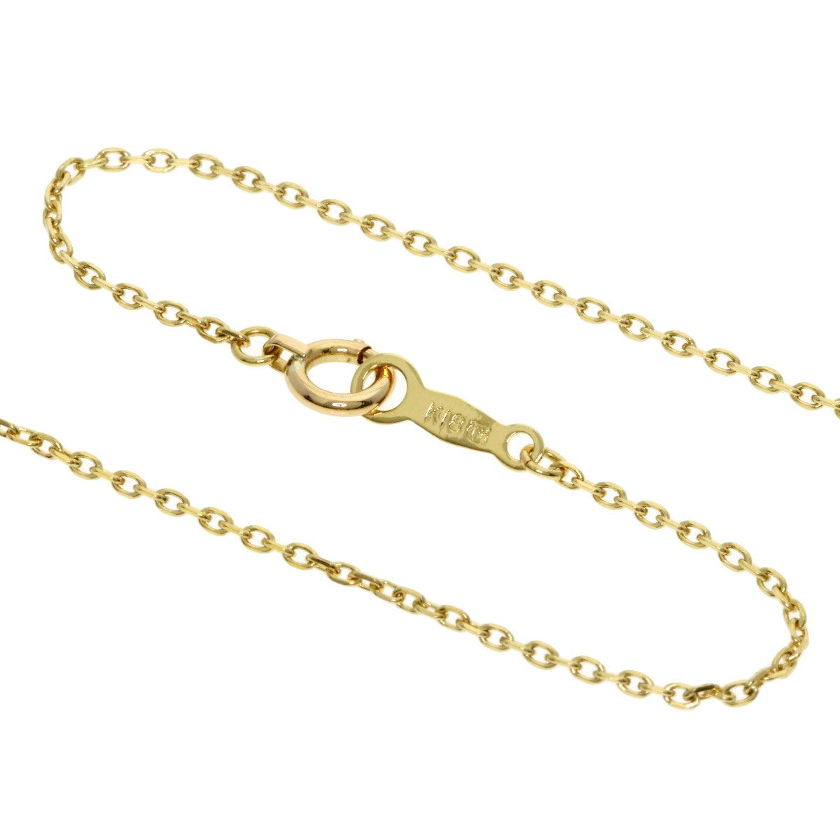 Mikimoto ladies pearl necklace with bell ribbon motif in yellow gold, 3.4mm pearls on 38cm chain
