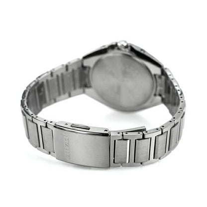 Citizen Men's CB3010-57L Attesa watch with navy dial and silver super titanium band