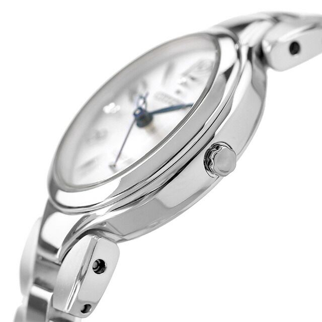 Citizen EX2040-55A Ladies EXCEED watch with white dial, silver band, and titanium case