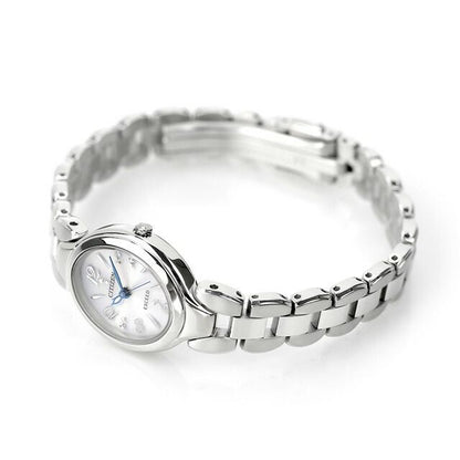 Citizen EX2040-55A Ladies EXCEED watch with white dial, silver band, and titanium case