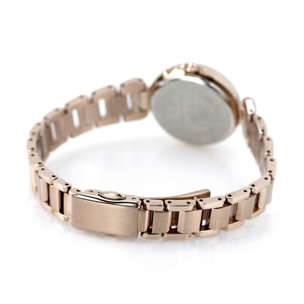 Citizen EC1037-51A women's wristwatch with silver dial and Sakura pink stainless steel band