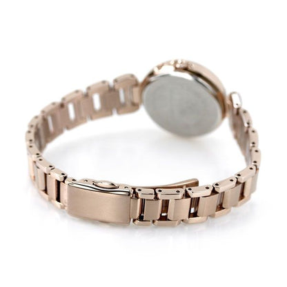 Citizen EC1037-51A women's wristwatch with silver dial and Sakura pink stainless steel band