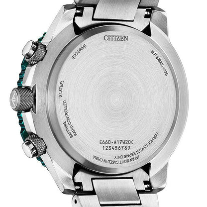 Citizen Promaster SKY Eco-Drive radio-controlled watch with green dial and stainless steel case model CB5004-59W