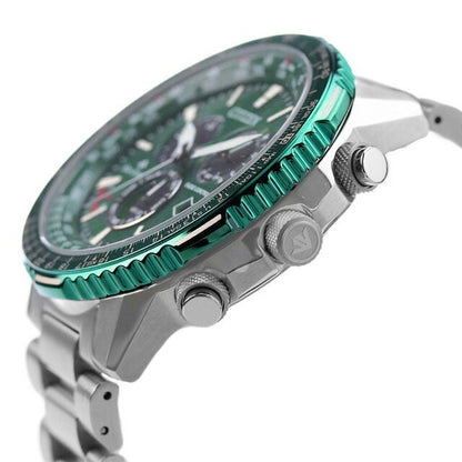 Citizen Promaster SKY Eco-Drive radio-controlled watch with green dial and stainless steel case model CB5004-59W