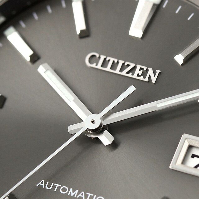 New Citizen NB1050-59H men's automatic wristwatch with gray dial and silver stainless steel band