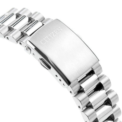 Citizen NJ0151-88M men's mechanical wristwatch with ice blue dial and silver stainless steel band