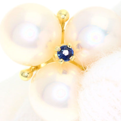 MIKIMOTO Pearl Sapphire Necklace in K18YG yellow gold with 38 cm chain for women