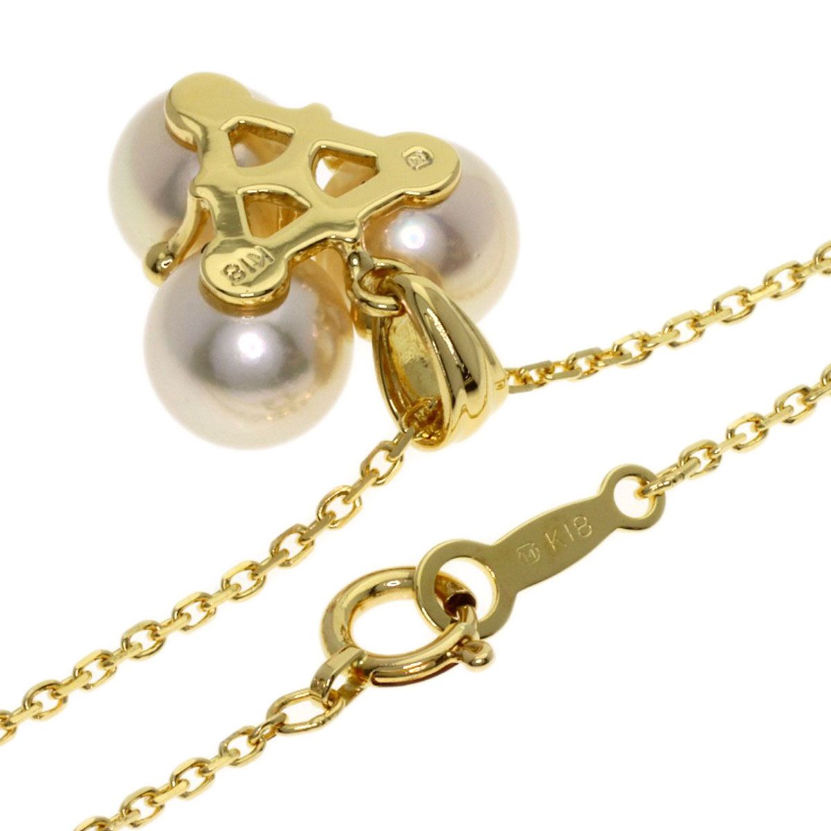 MIKIMOTO Pearl Sapphire Necklace in K18YG yellow gold with 38 cm chain for women