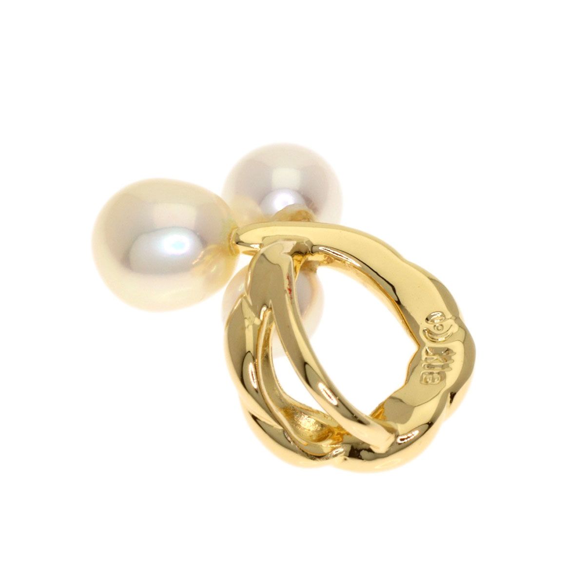Tasaki pearl pendant top made of K18 yellow gold, size 15.4 x 9.2 x 5.4 mm, elegant ladies jewelry