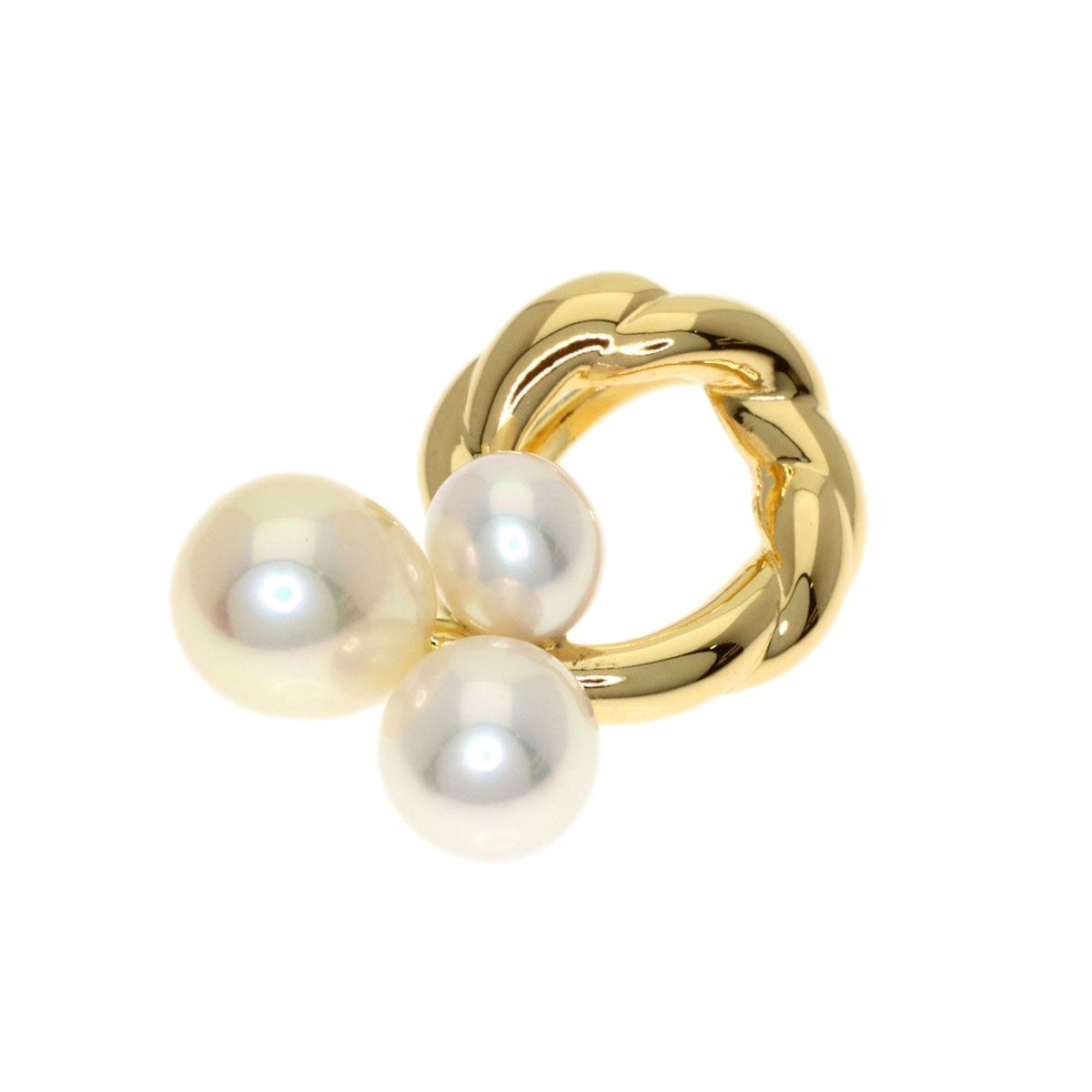 Tasaki pearl pendant top made of K18 yellow gold, size 15.4 x 9.2 x 5.4 mm, elegant ladies jewelry