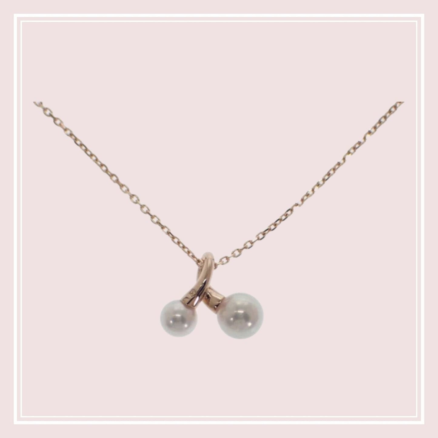Mikimoto Akoya pearl pendant necklace model PP-20496I in 18K pink gold with 43cm chain
