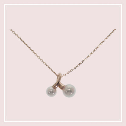 Mikimoto Akoya pearl pendant necklace model PP-20496I in 18K pink gold with 43cm chain