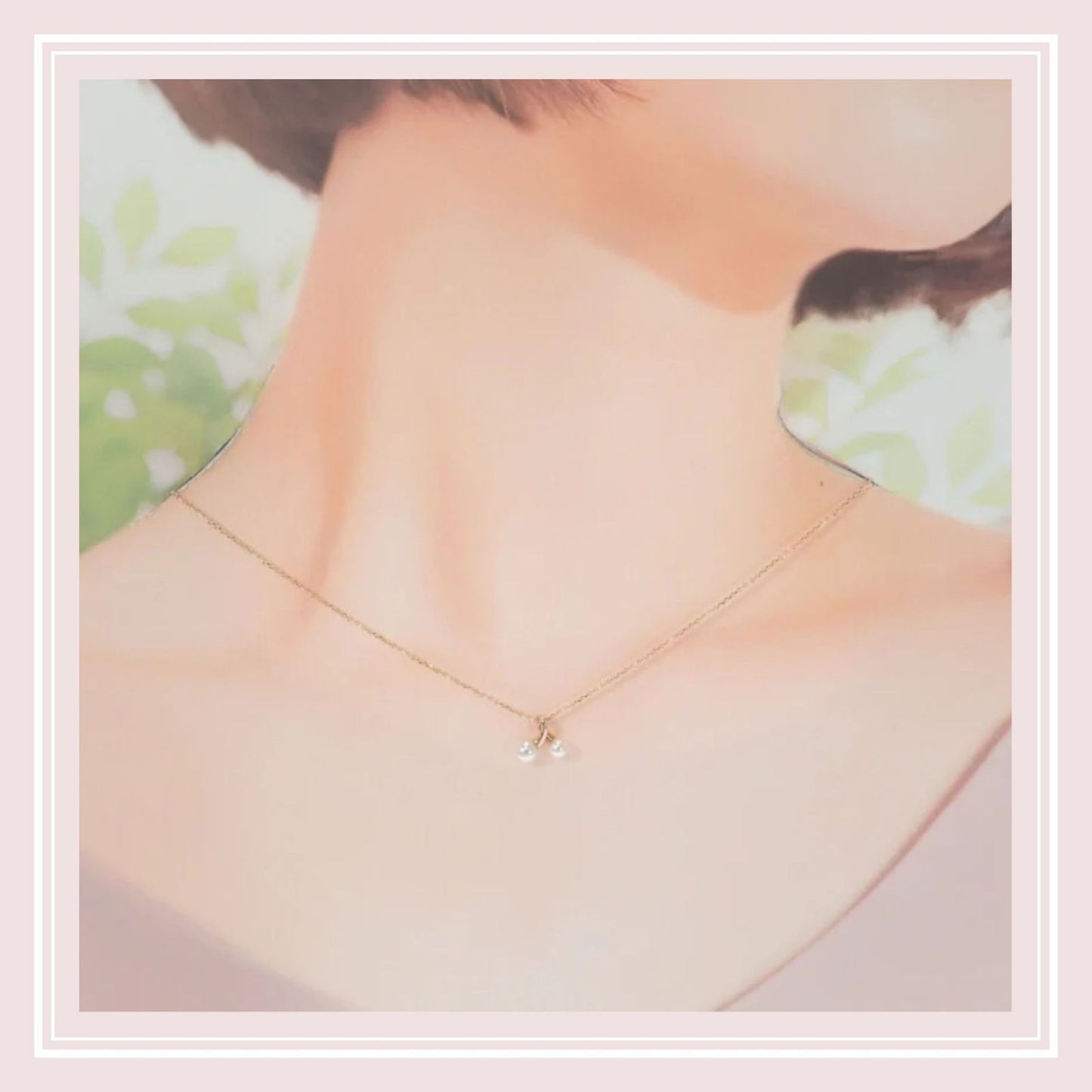 Mikimoto Akoya pearl pendant necklace model PP-20496I in 18K pink gold with 43cm chain
