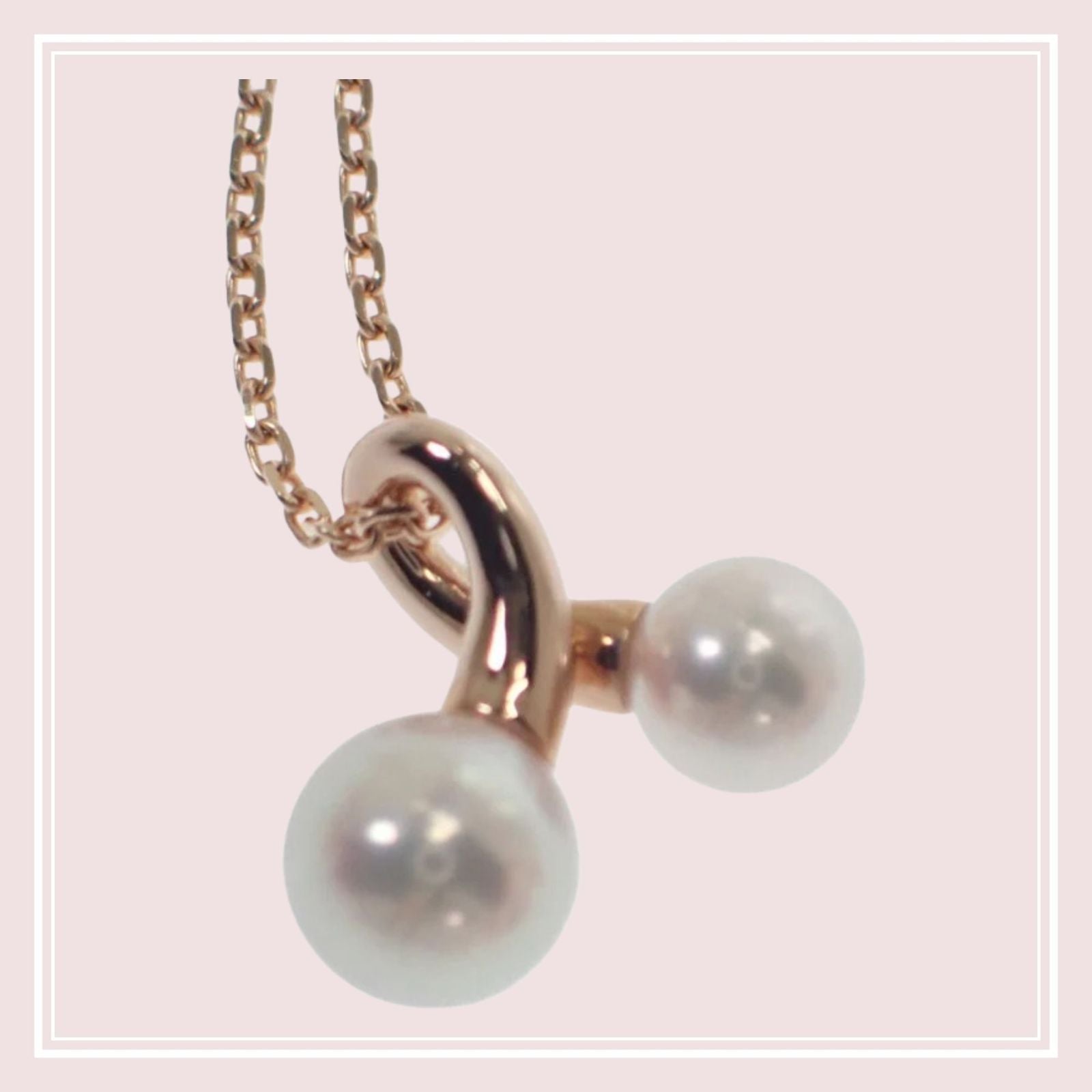 Mikimoto Akoya pearl pendant necklace model PP-20496I in 18K pink gold with 43cm chain
