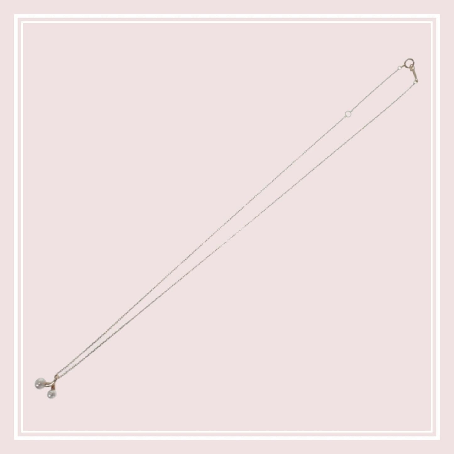 Mikimoto Akoya pearl pendant necklace model PP-20496I in 18K pink gold with 43cm chain