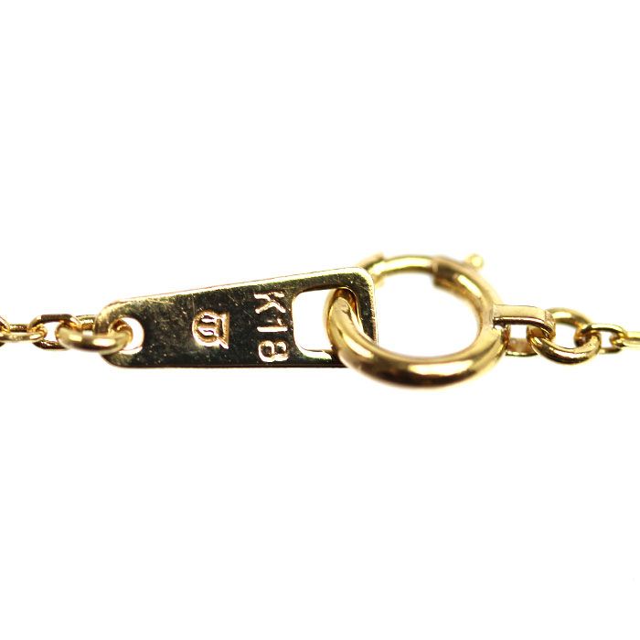 Tasaki yellow gold necklace with 0.64 carat diamonds on a 40cm chain for ladies, used condition
