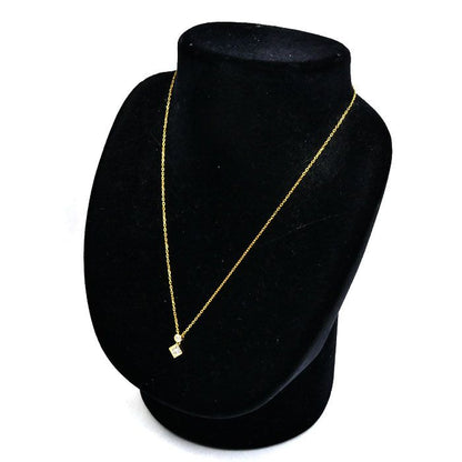 Tasaki yellow gold necklace with 0.64 carat diamonds on a 40cm chain for ladies, used condition