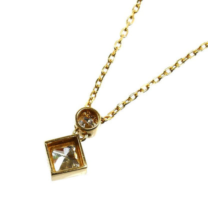 Tasaki yellow gold necklace with 0.64 carat diamonds on a 40cm chain for ladies, used condition