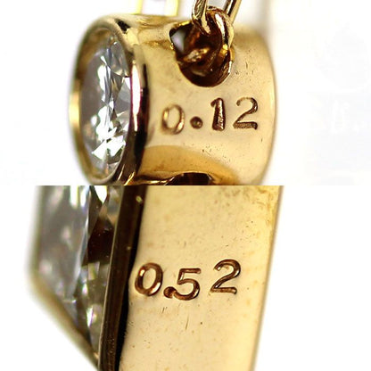 Tasaki yellow gold necklace with 0.64 carat diamonds on a 40cm chain for ladies, used condition