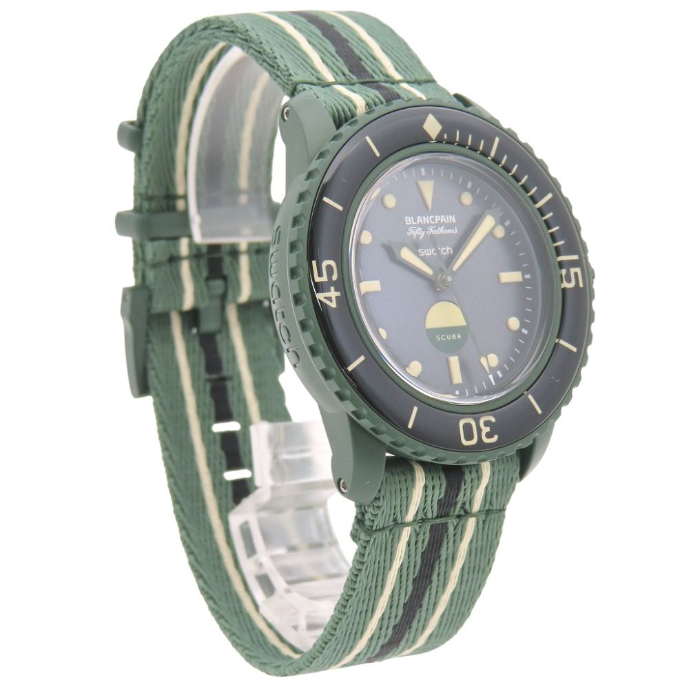 swatch S Fifty Fathoms Green Abyss S035G100 Automatic Men's — Japanese