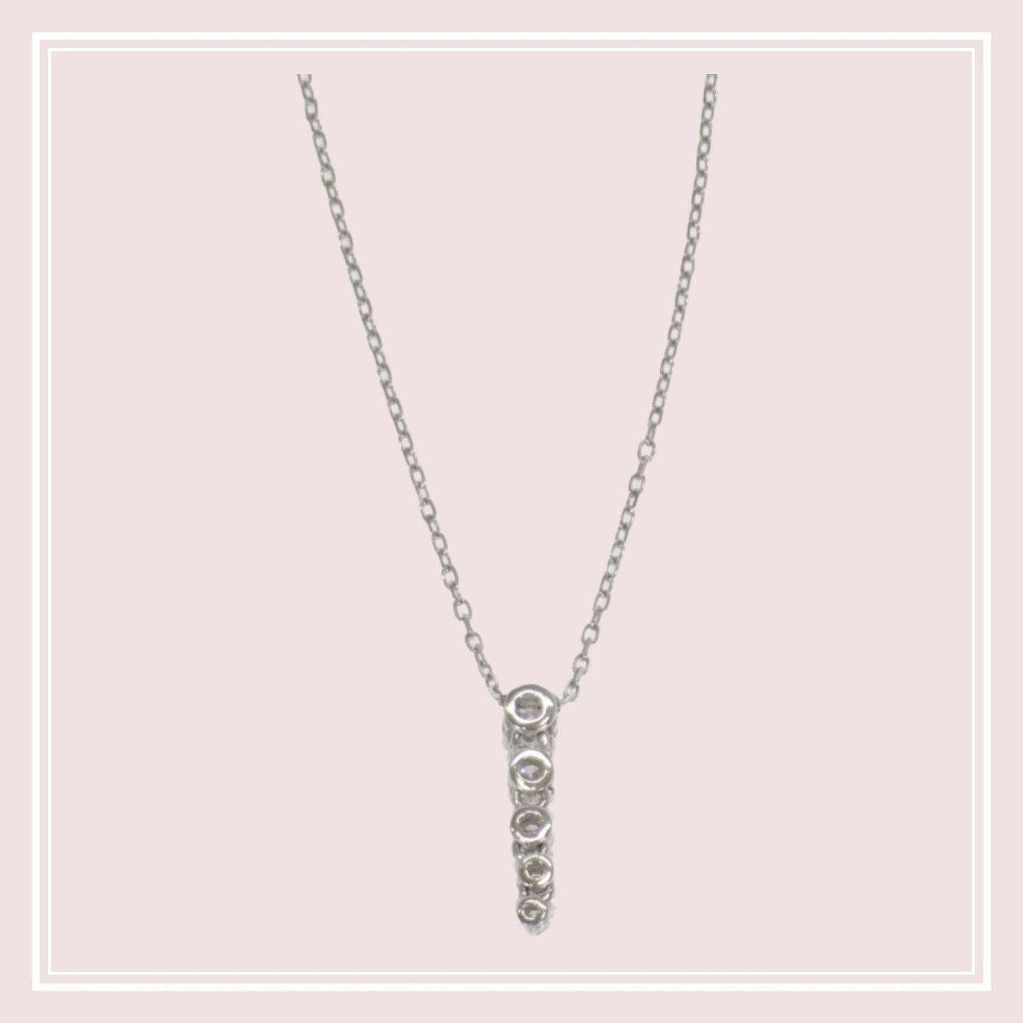 Micimoto Gradation Necklace in 18K white gold with 0.37ct diamond on a 42cm chain