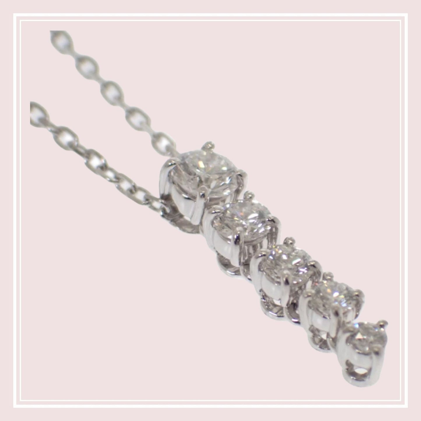 Micimoto Gradation Necklace in 18K white gold with 0.37ct diamond on a 42cm chain