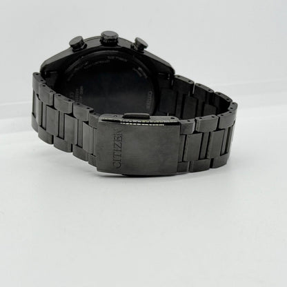 CITIZEN ATTESA SL H800-A1CN20D black solar men's watch with black dial and black band