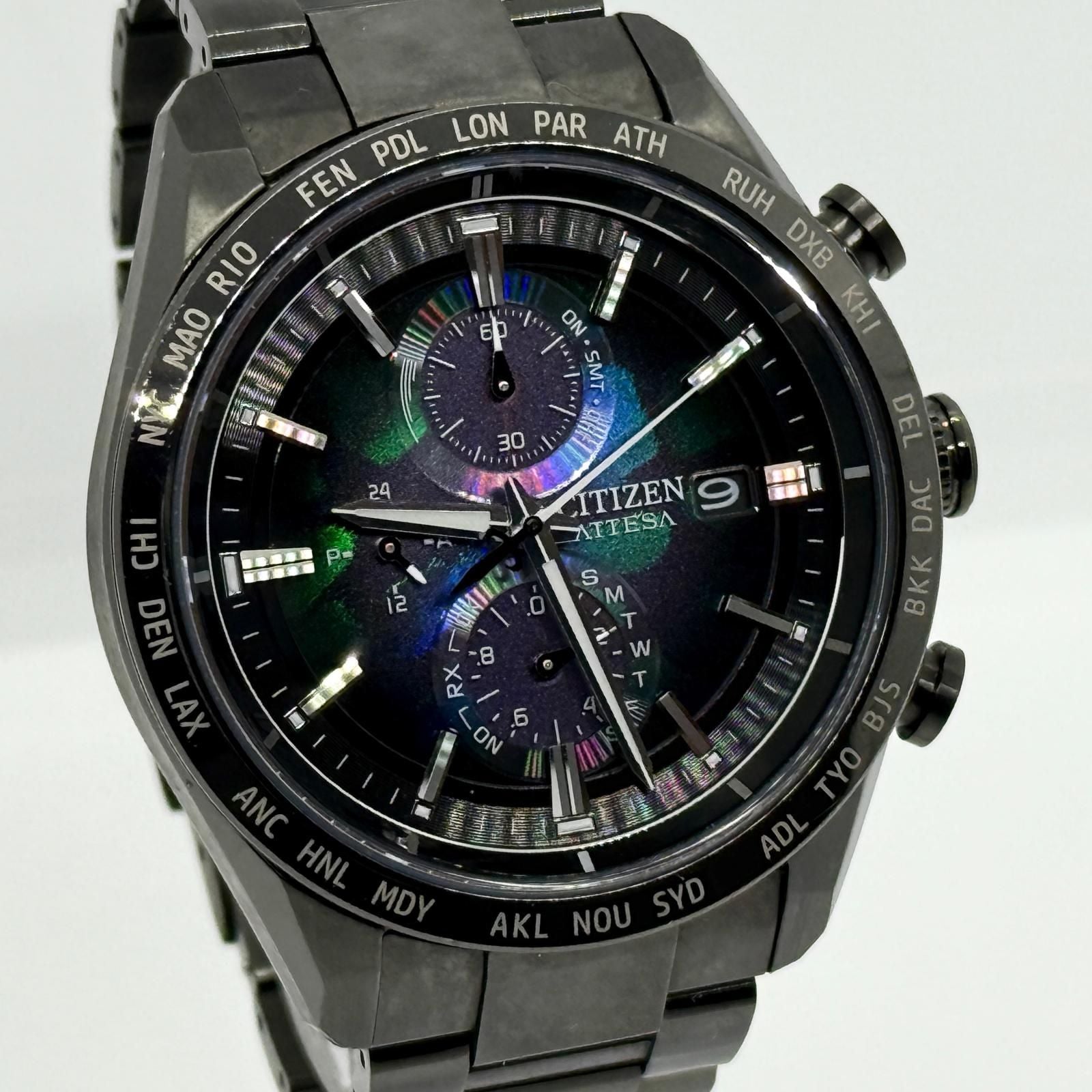 CITIZEN ATTESA SL H800-A1CN20D black solar men's watch with black dial and black band