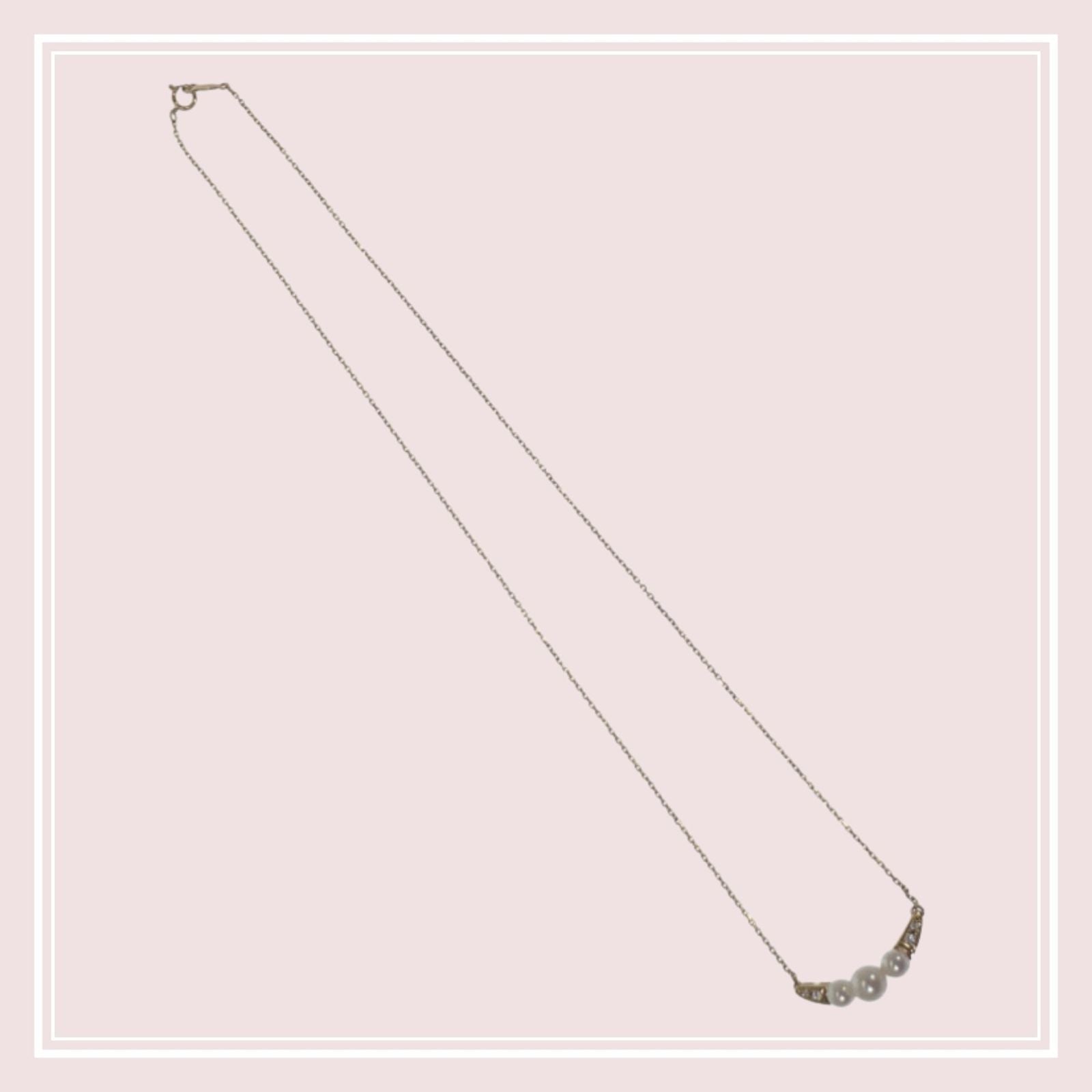 MIKIMOTO 3-Row Pearl Pendant Necklace featuring Akoya pearls set in 18K yellow gold with 42.5cm chain