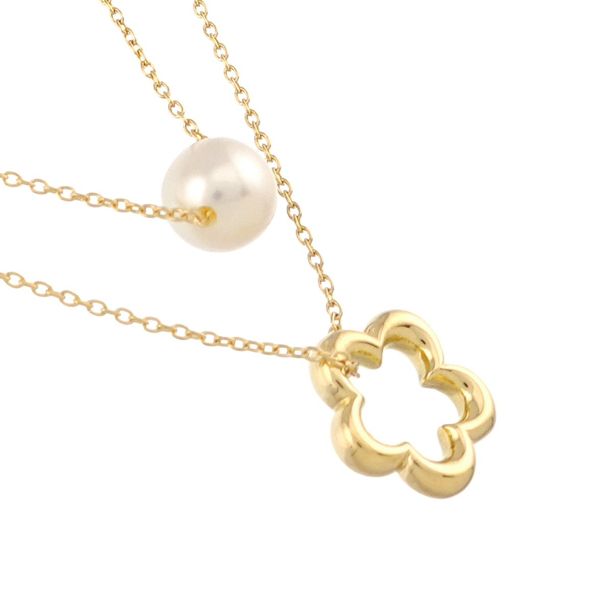 TASAKI Akoya Pearl Necklace with 6.3mm pearls and 18K yellow gold chain at 40cm length