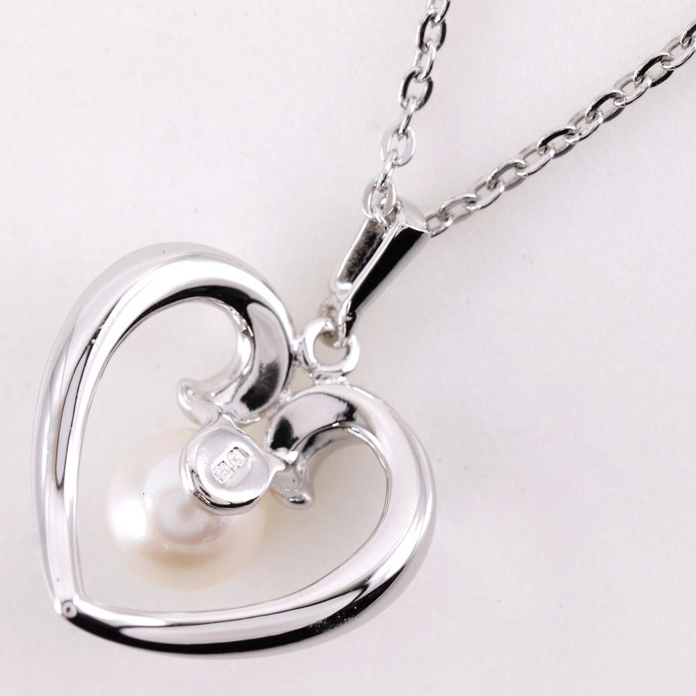 MIKIMOTO pearl necklace with silver 925 chain and single 12 mm pearl pendant, 38 cm length